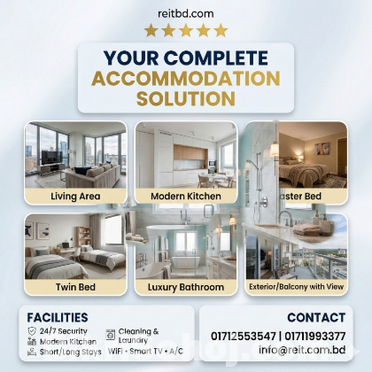 Luxio 1/2/3/4 Bedroom Apt Rent in Bashundhara R/A-Furnished